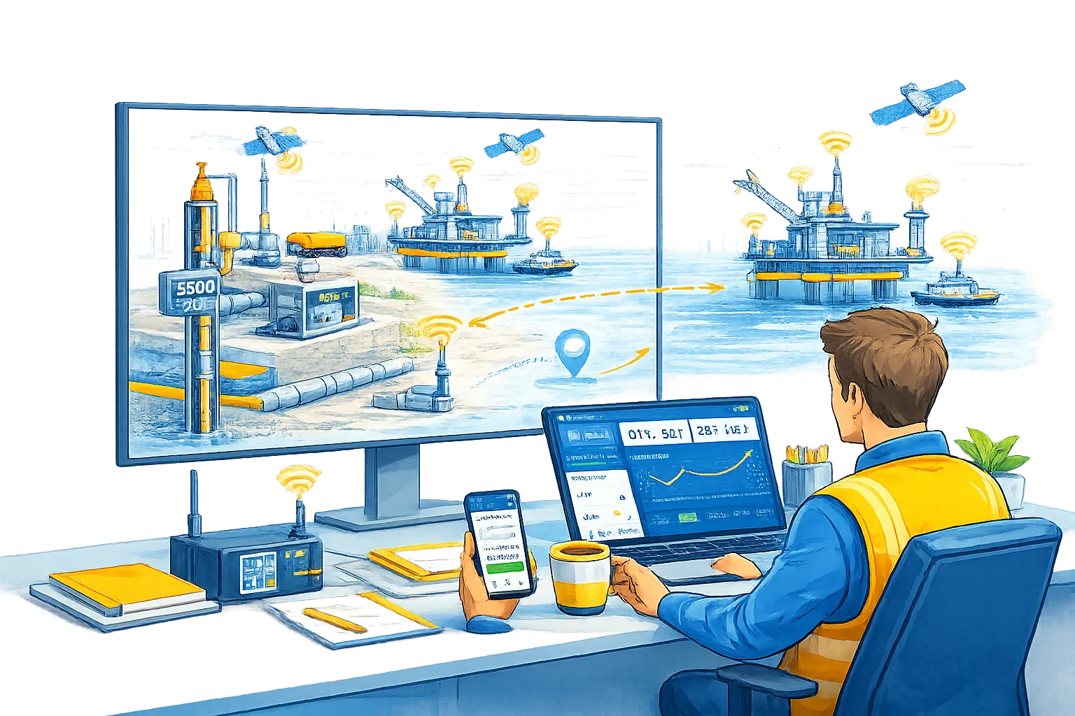 Wellhead pressure and temperature monitoring RTMS
