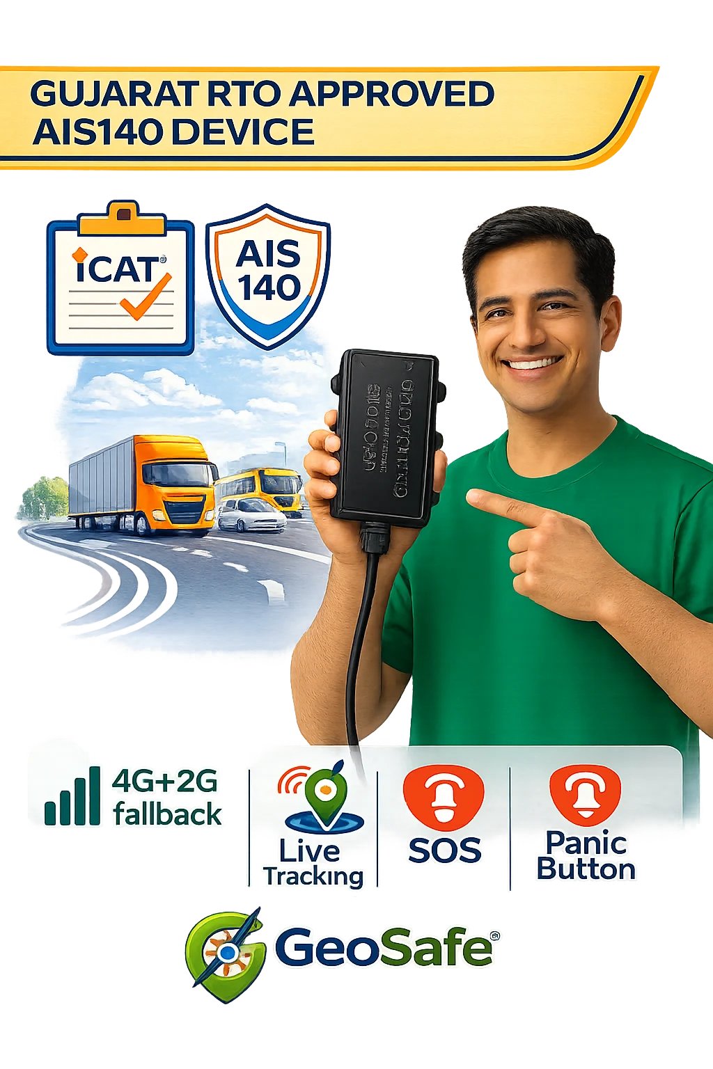 Gujarat RTO approved AIS 140 GPS Device