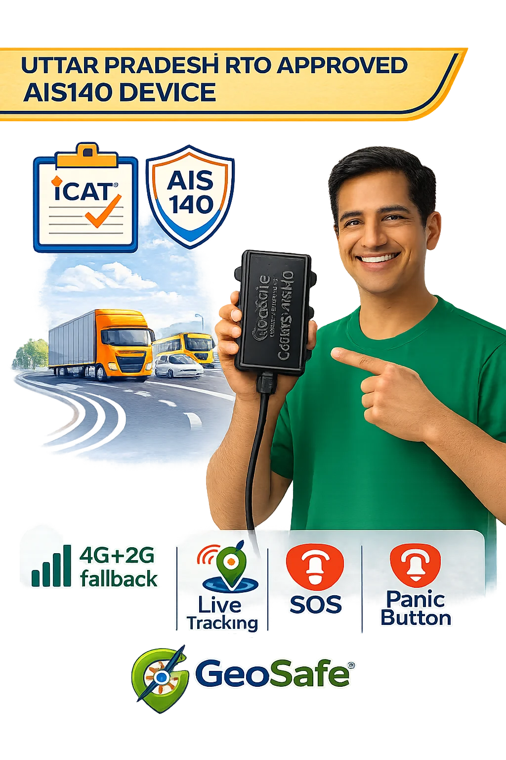 UP RTO approved AIS 140 GPS Device