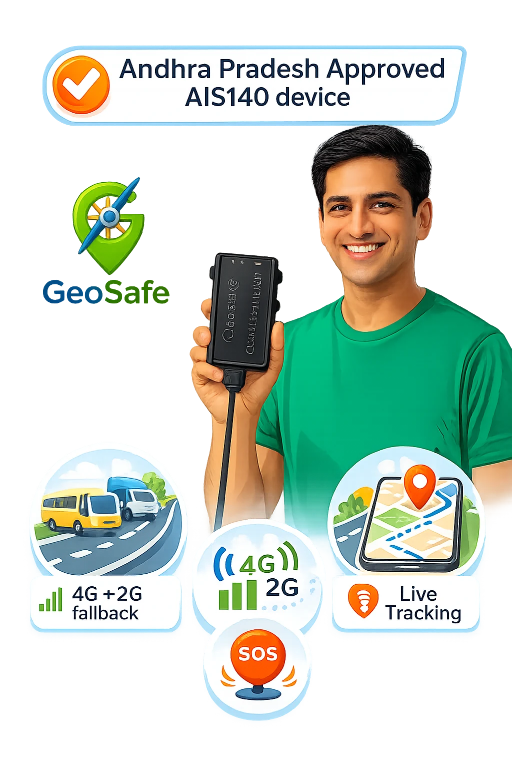 Odisha RTO Approved AIS140 GPS Device