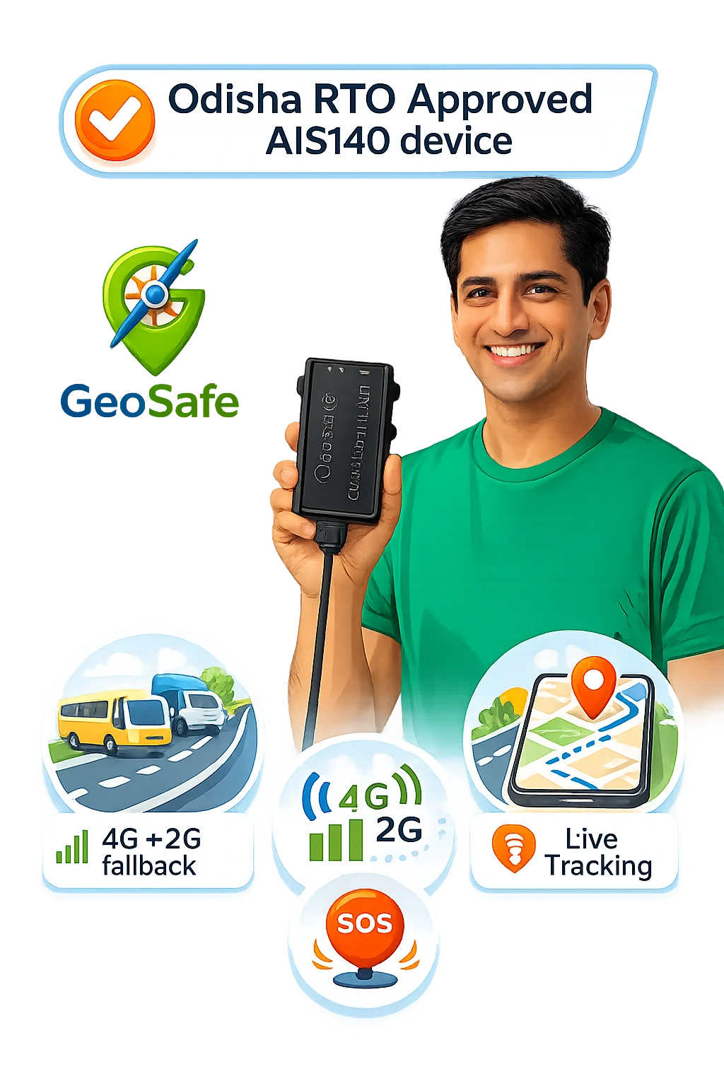 Odisha RTO Approved AIS140 GPS Device