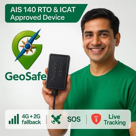 AIS 140 GPS Tracker (RTO & ARAI Compliant) – 4G IRNSS, SOS & Live Tracking