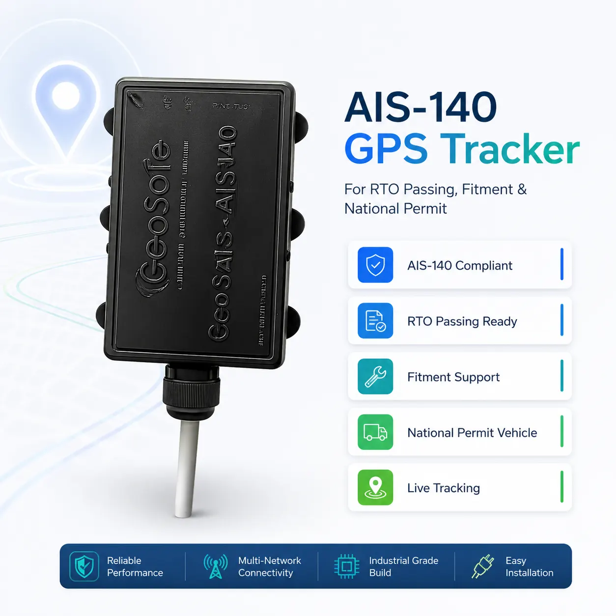 VLTD AIS-140 GPS Tracker for RTO Passing, Fitment & National Permit Vehicles
